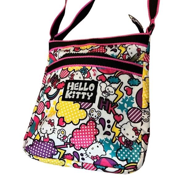 Hello Kitty Sanrio Clouds Purple Crossbody Mouse Squirrel Zippers Bag Purse 2013 - Picture 2 of 9